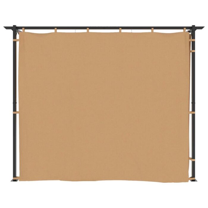 313900 Gazebo with Curtains 6x3 m Taupe Steel (not for individual sales / blocked all in blockcades) - Image 4