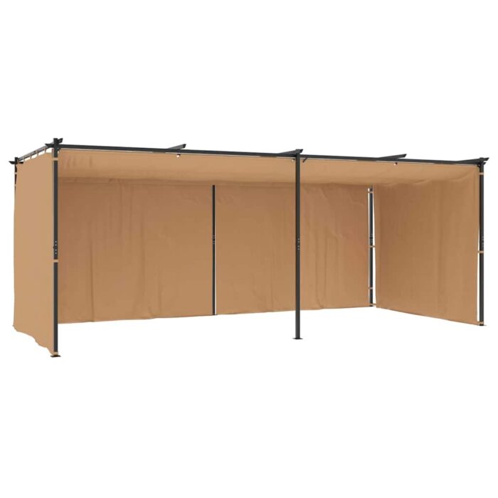313900 Gazebo with Curtains 6x3 m Taupe Steel (not for individual sales / blocked all in blockcades) - Image 5