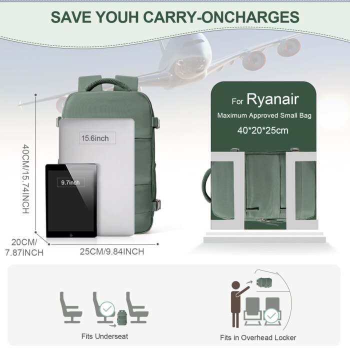 Σακίδιο Καμπίνας Ryanair Backpack 40x20x25 Cabin Bag - Image 2