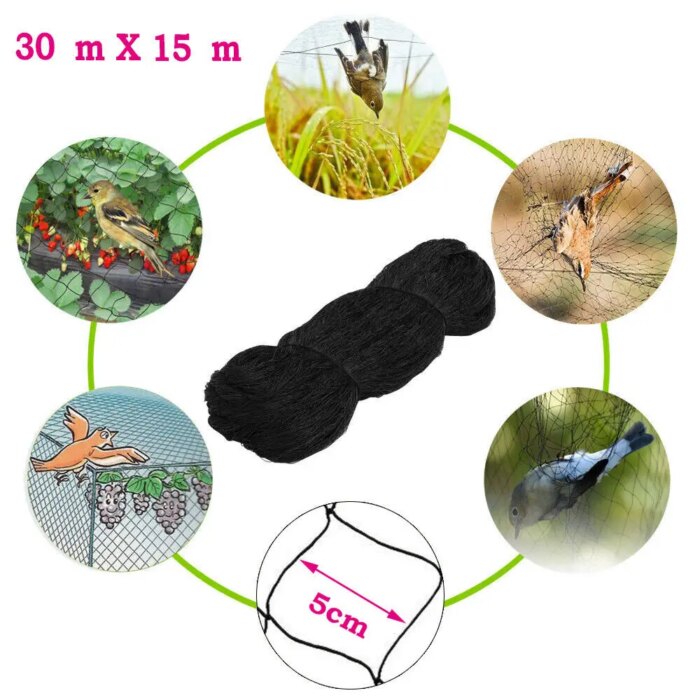 Δίχτυ15χ30m Ελαφρύς τύπος για πουλιά μάτι 50x50mm Ρόμβος - Image 3