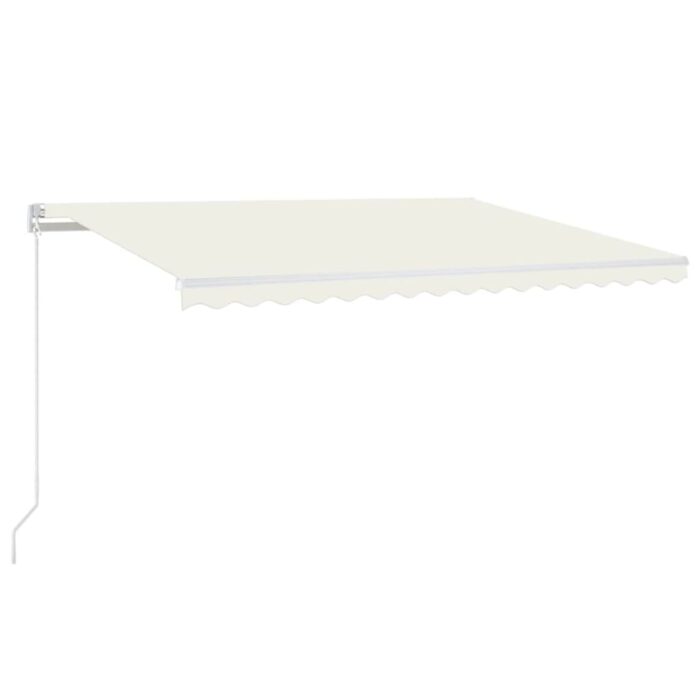 Τέντα Συρόμενη Χειροκίνητη με LED Κρεμ 450 x 350 εκ. - Image 2