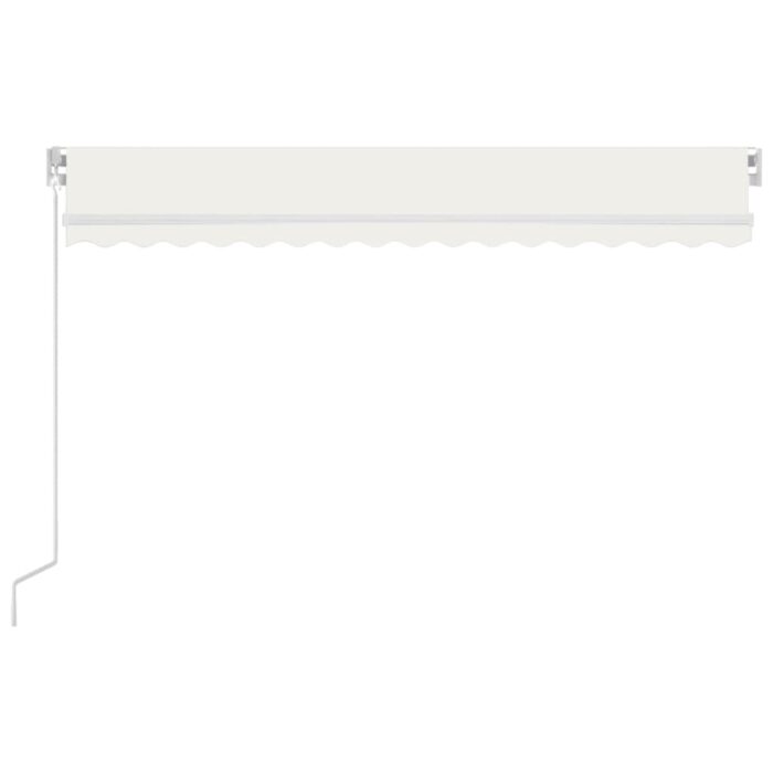 Τέντα Συρόμενη Χειροκίνητη με LED Κρεμ 450 x 350 εκ. - Image 4