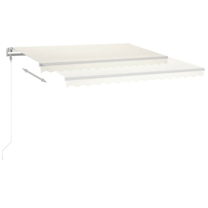 Τέντα Αυτόματη με LED & Αισθητήρα Ανέμου Κρεμ 450 x 350 εκ. - Image 3