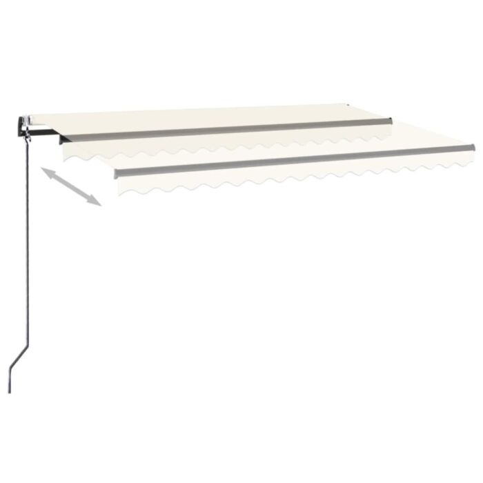 Τέντα Αυτόματη με LED & Αισθητήρα Ανέμου Κρεμ 500 x 300 εκ. - Image 3