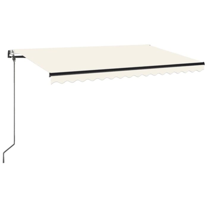 Τέντα Αυτόματη με LED & Αισθητήρα Ανέμου Κρεμ 450 x 350 εκ. - Image 2