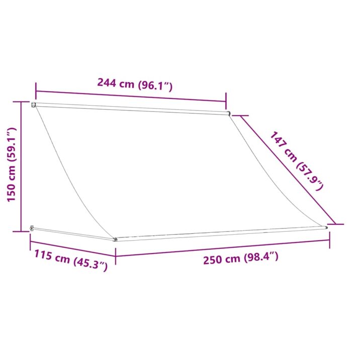 Τέντα Συρόμενη Πορτοκαλί / Καφέ 250 x 150 εκ. - Image 6