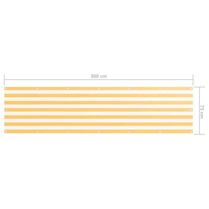 Διαχωριστικό Βεράντας Λευκό/Κίτρινο 75 x 300 εκ. Ύφασμα Oxford - Image 5