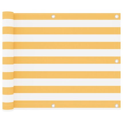 vidaXL Διαχωριστικό Βεράντας Λευκό/Κίτρινο 75 x 500 εκ. Ύφασμα Oxford