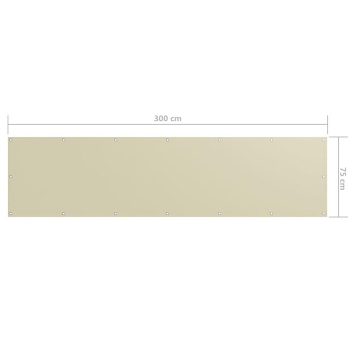 Διαχωριστικό Βεράντας Κρεμ 75 x 300 εκ. Ύφασμα Oxford - Image 5