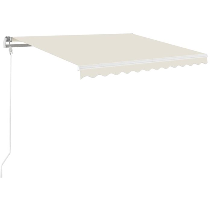 Τέντα Συρόμενη Χειροκίνητη με LED Κρεμ 350 x 250 εκ. - Image 2