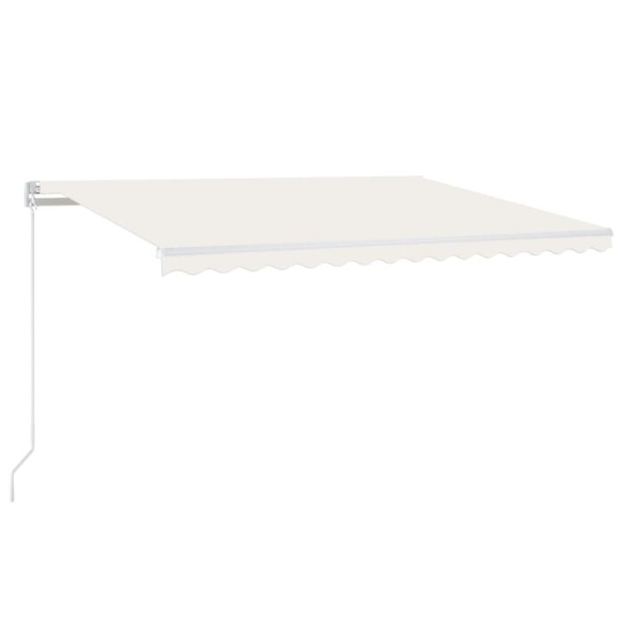 Τέντα Συρόμενη Χειροκίνητη με LED Κρεμ 450 x 300 εκ. - Image 2