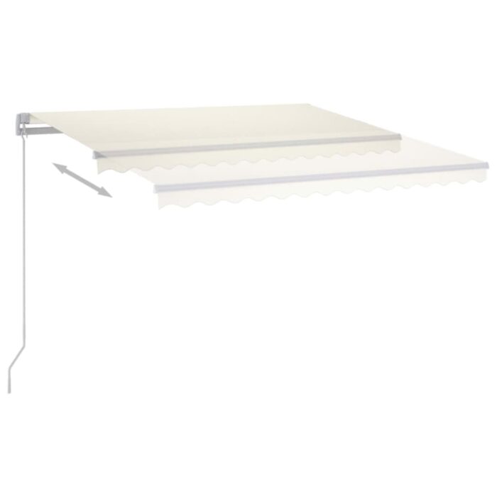 Τέντα Συρόμενη Χειροκίνητη με LED Κρεμ 450 x 300 εκ. - Image 4