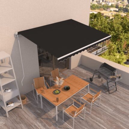 vidaXL Τέντα Συρόμενη Αυτόματη Ανθρακί 400 x 350 εκ.