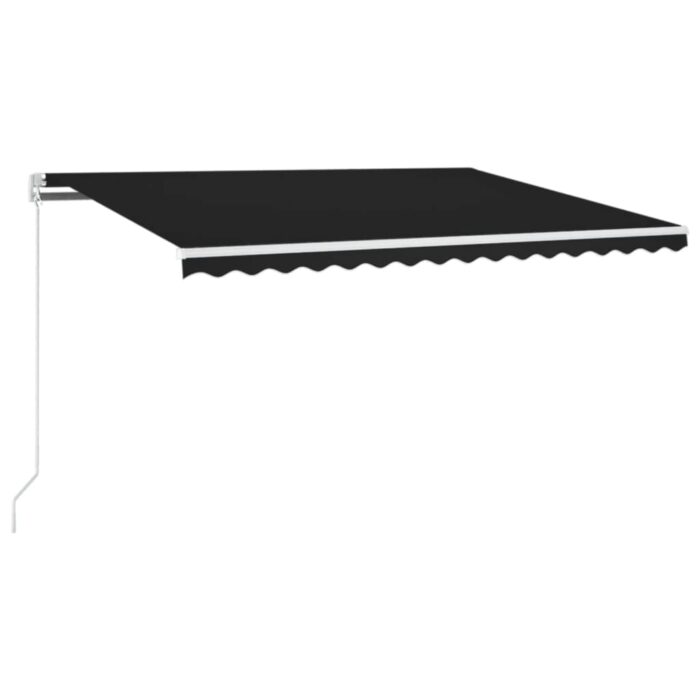 Τέντα Συρόμενη Χειροκίνητη με LED Ανθρακί 450 x 350 εκ. - Image 2