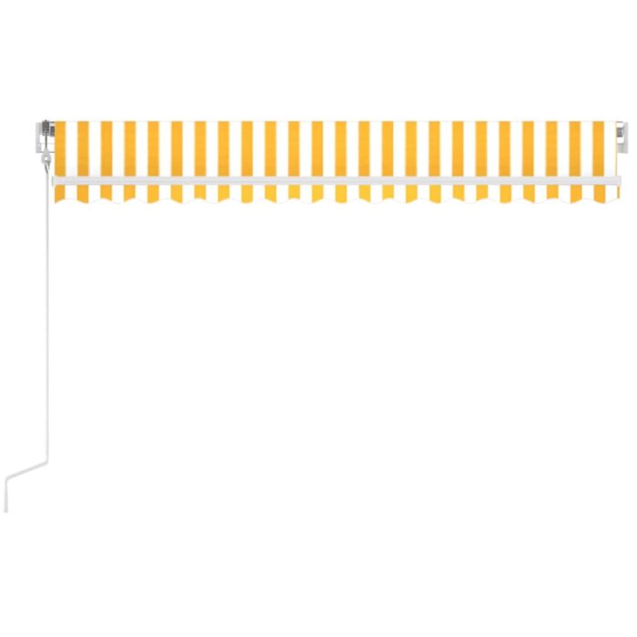 Τέντα Αυτόματη με LED & Αισθ. Ανέμου Κίτρινο/Λευκό 450x350 εκ. - Image 4