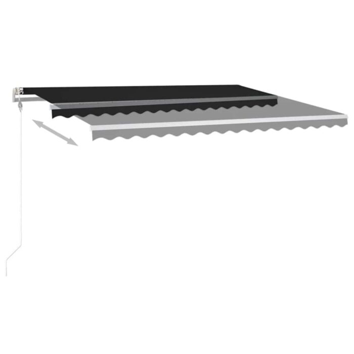 Τέντα Αυτόματη με LED & Αισθητήρα Ανέμου Ανθρακί 450 x 350 εκ. - Image 3