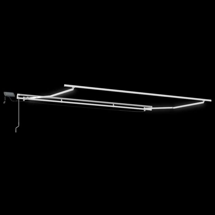 Τέντα Πτυσσόμενη Χειροκίνητη με LED Ανθρακί / Λευκή 450x300 εκ. - Image 7