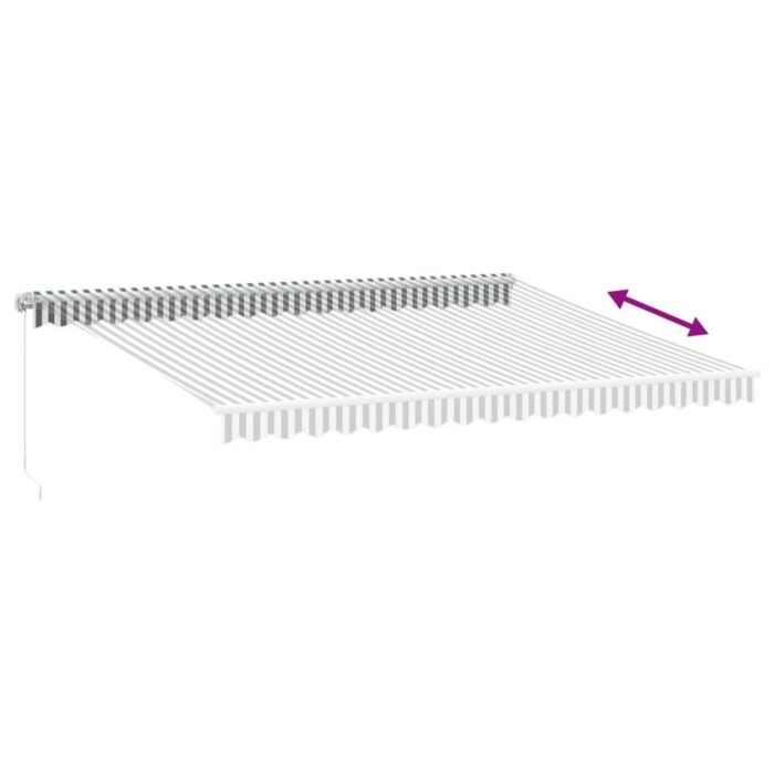 Τέντα Πτυσσόμενη Χειροκίνητη με LED Ανθρακί / Λευκή 450x350 εκ. - Image 6