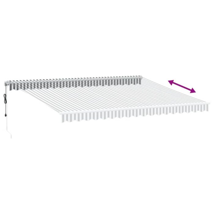 Τέντα Πτυσσόμενη Αυτόματη Ανθρακί / Λευκή 450x350 εκ. - Image 5
