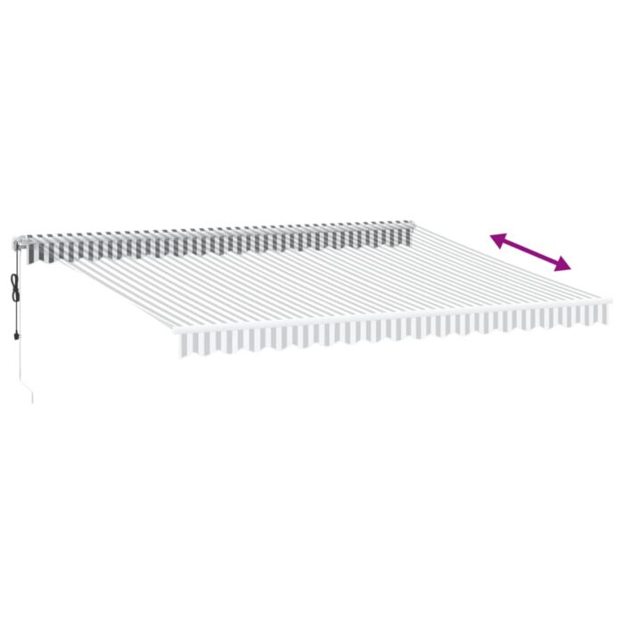 Τέντα Πτυσσόμενη Αυτόματη με LED Ανθρακί / Λευκή 450x350 εκ. - Image 6
