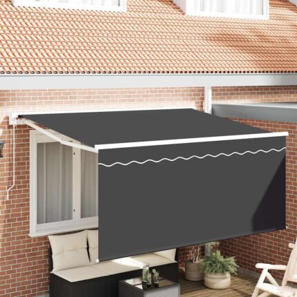vidaXL Σκηνίτσα Αναδιπλούμενη Ριγέ Ανθρακί 300 x 200 cm ύφασμα