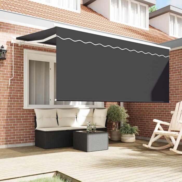 Σκηνίτσα Αναδιπλούμενη Ριγέ Ανθρακί 300 x 200 cm ύφασμα - Image 3