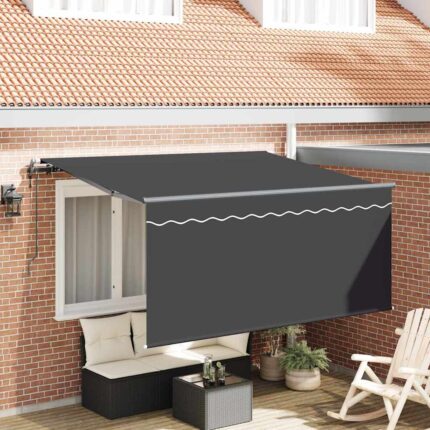 vidaXL Σκηνίτσα Αναδιπλούμενη Ριγέ Ανθρακί 300 x 200 cm ύφασμα