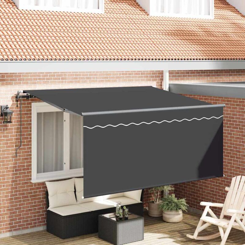 vidaXL Σκηνίτσα Αναδιπλούμενη Ριγέ Ανθρακί 300 x 200 cm ύφασμα