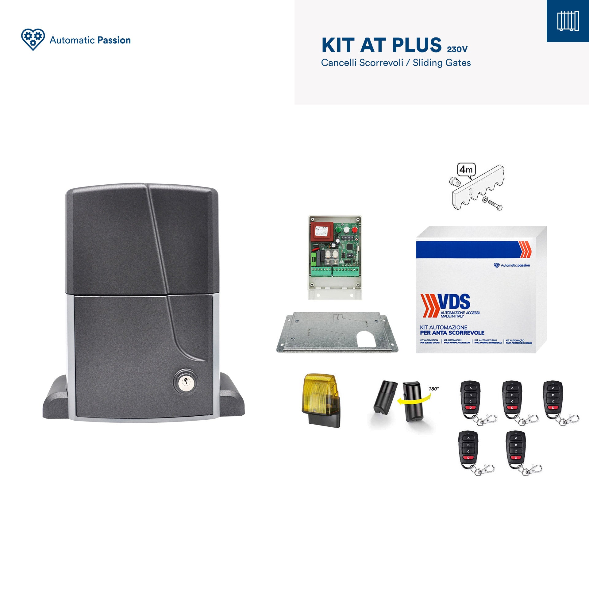 Μηχανισμός συρόμενης γκαραζόπορτας 2500kg VDS AT-PLUS-2500-KIT-5 Μηχανισμός συρόμενης γκαραζόπορτας 2500kg VDS AT-PLUS-2500-KIT-5