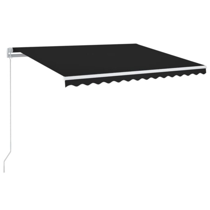 Τέντα Συρόμενη Χειροκίνητη με LED Ανθρακί 350 x 250 εκ. - Image 2