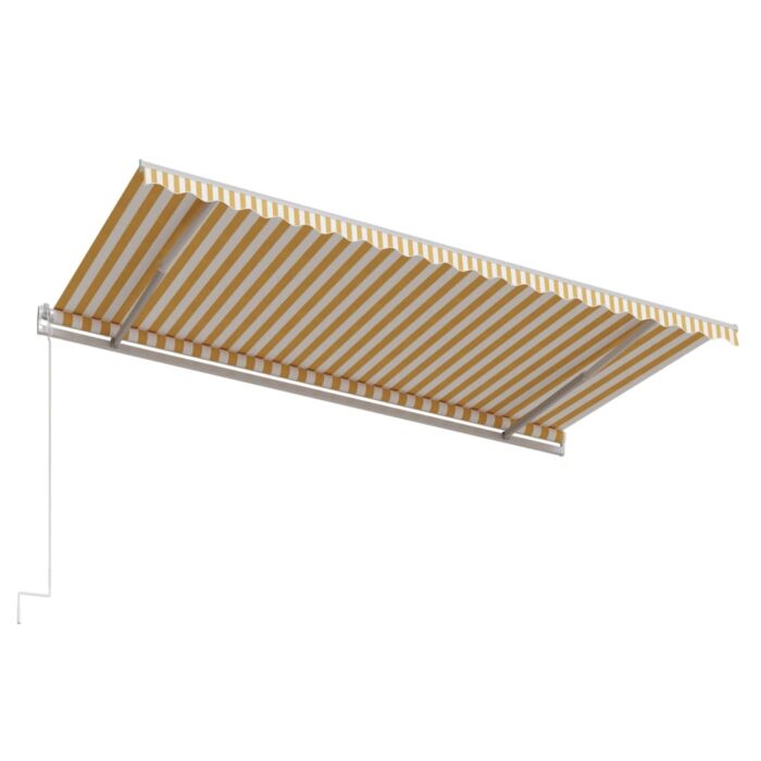 Τέντα Συρόμενη Αυτόματη Kίτρινο / Λευκό 500 x 300 εκ. - Image 5