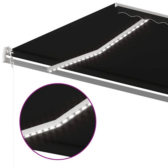 Τέντα Αυτόματη με LED & Αισθητήρα Ανέμου Ανθρακί 500x300 εκ. - Image 5