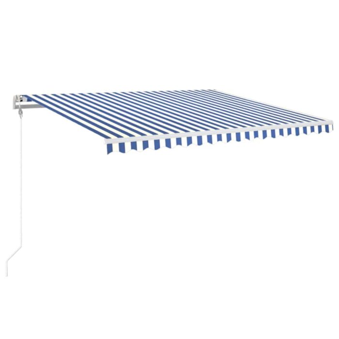 Τέντα Αυτόματη με LED & Αισθ. Ανέμου Μπλε / Λευκό 400 x 350 εκ. - Image 2