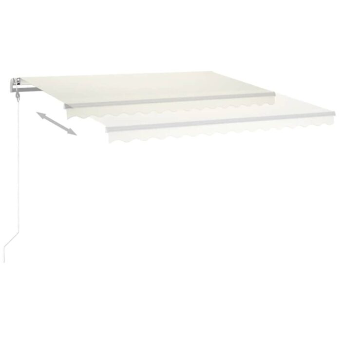 Τέντα Αυτόματη με LED & Αισθητήρα Ανέμου Κρεμ 400x350 εκ. - Image 3