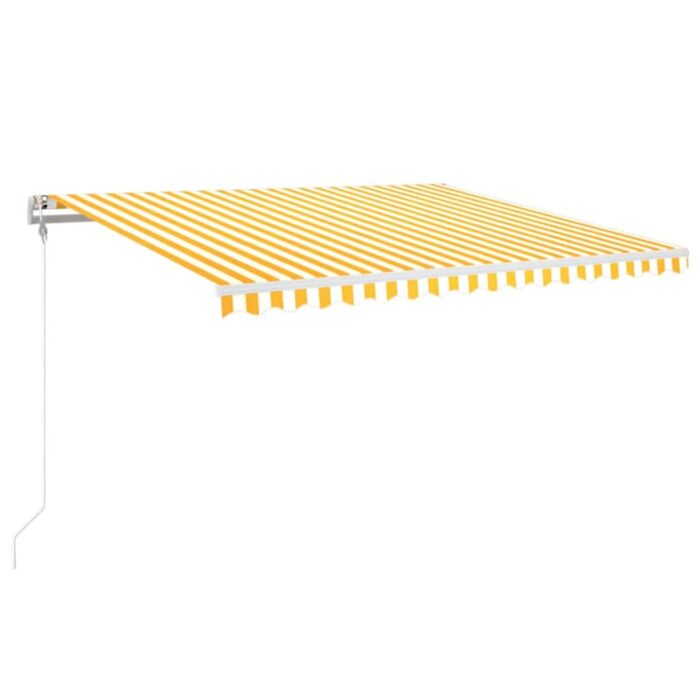Τέντα Αυτόματη με LED & Αισθ. Ανέμου Κίτρινο/Λευκό 400x350 εκ. - Image 2