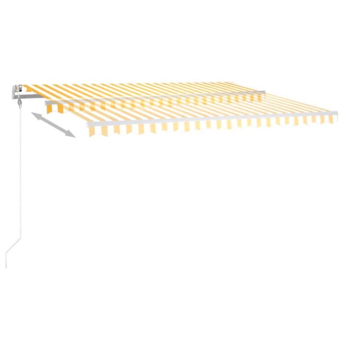 Τέντα Αυτόματη με LED & Αισθ. Ανέμου Κίτρινο/Λευκό 400x350 εκ. - Image 3