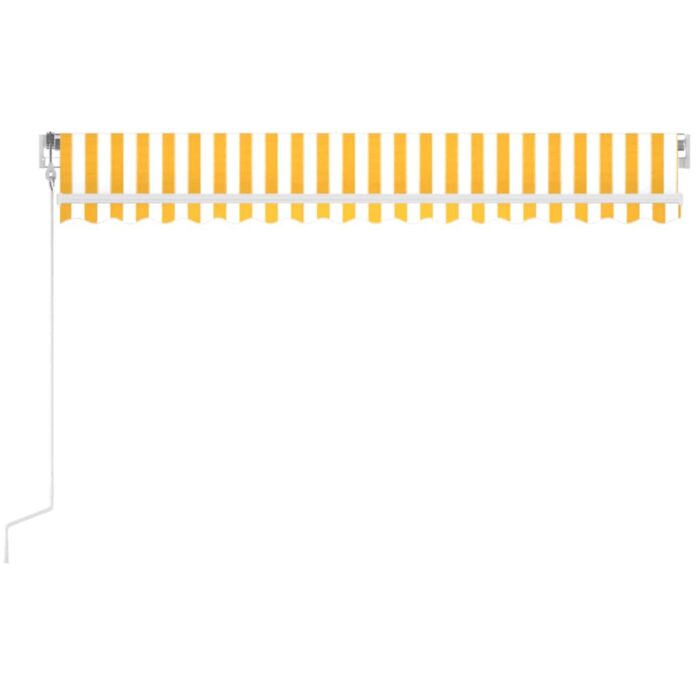Τέντα Αυτόματη με LED & Αισθ. Ανέμου Κίτρινο/Λευκό 400x350 εκ. - Image 4