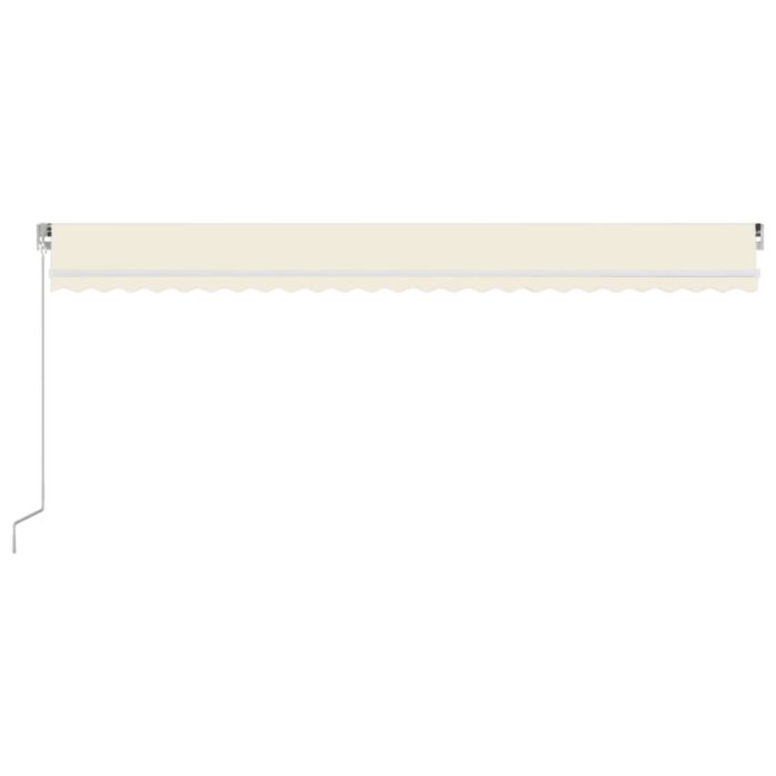 Τέντα Συρόμενη Χειροκίνητη με LED Κρεμ 600 x 350 εκ. - Image 4