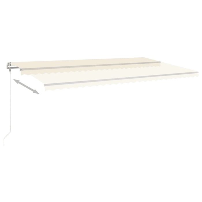 Τέντα Αυτόματη με LED & Αισθητήρα Ανέμου Κρεμ 600x350 εκ. - Image 3