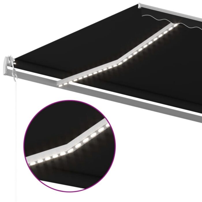 Τέντα Αυτόματη με LED & Αισθητήρα Ανέμου Ανθρακί 600 x 350 εκ. - Image 5