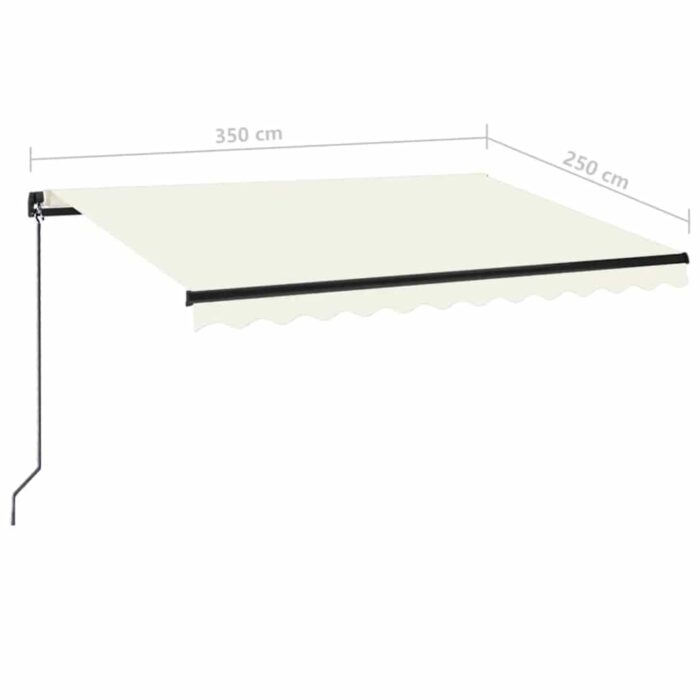 Τέντα Συρόμενη Χειροκίνητη Κρεμ 350 x 250 εκ. - Image 7