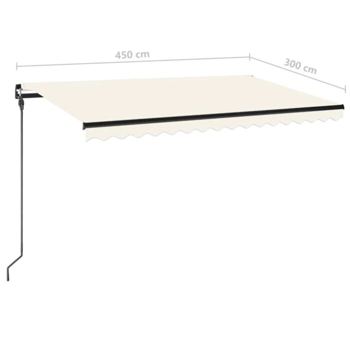 Τέντα Συρόμενη Χειροκίνητη Κρεμ 450 x 300 εκ. - Image 7