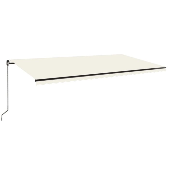 Τέντα Συρόμενη Χειροκίνητη με LED Κρεμ 600 x 350 εκ. - Image 2