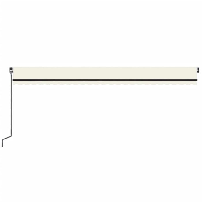 Τέντα Συρόμενη Χειροκίνητη με LED Κρεμ 600 x 350 εκ. - Image 4