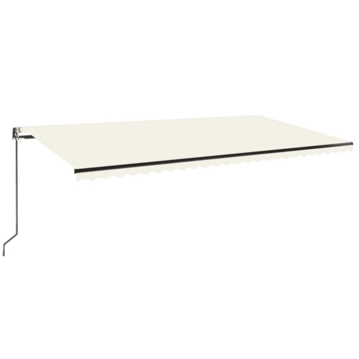 Τέντα Αυτόματη με LED & Αισθητήρα Ανέμου Κρεμ 600x350 εκ. - Image 2