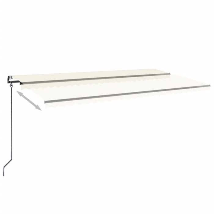 Τέντα Αυτόματη με LED & Αισθητήρα Ανέμου Κρεμ 600x350 εκ. - Image 3