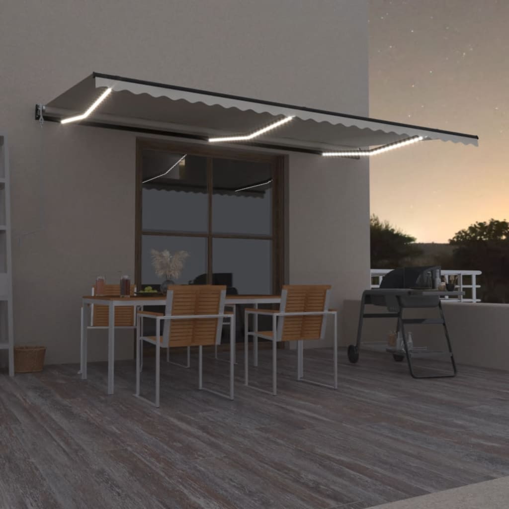 vidaXL Τέντα Αυτόματη με LED & Αισθητήρα Ανέμου Κρεμ 600x350 εκ. vidaXL Τέντα Αυτόματη με LED & Αισθητήρα Ανέμου Κρεμ 600x350 εκ.