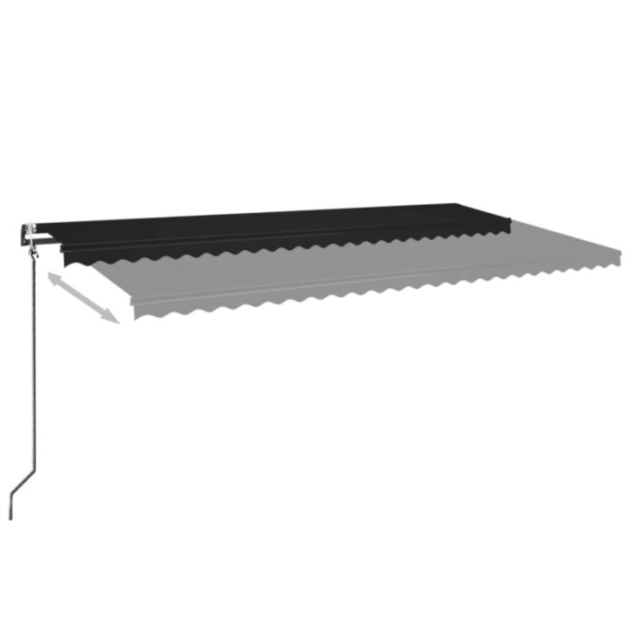 Τέντα Αυτόματη με LED & Αισθητήρα Ανέμου Ανθρακί 600 x 350 εκ. - Image 3