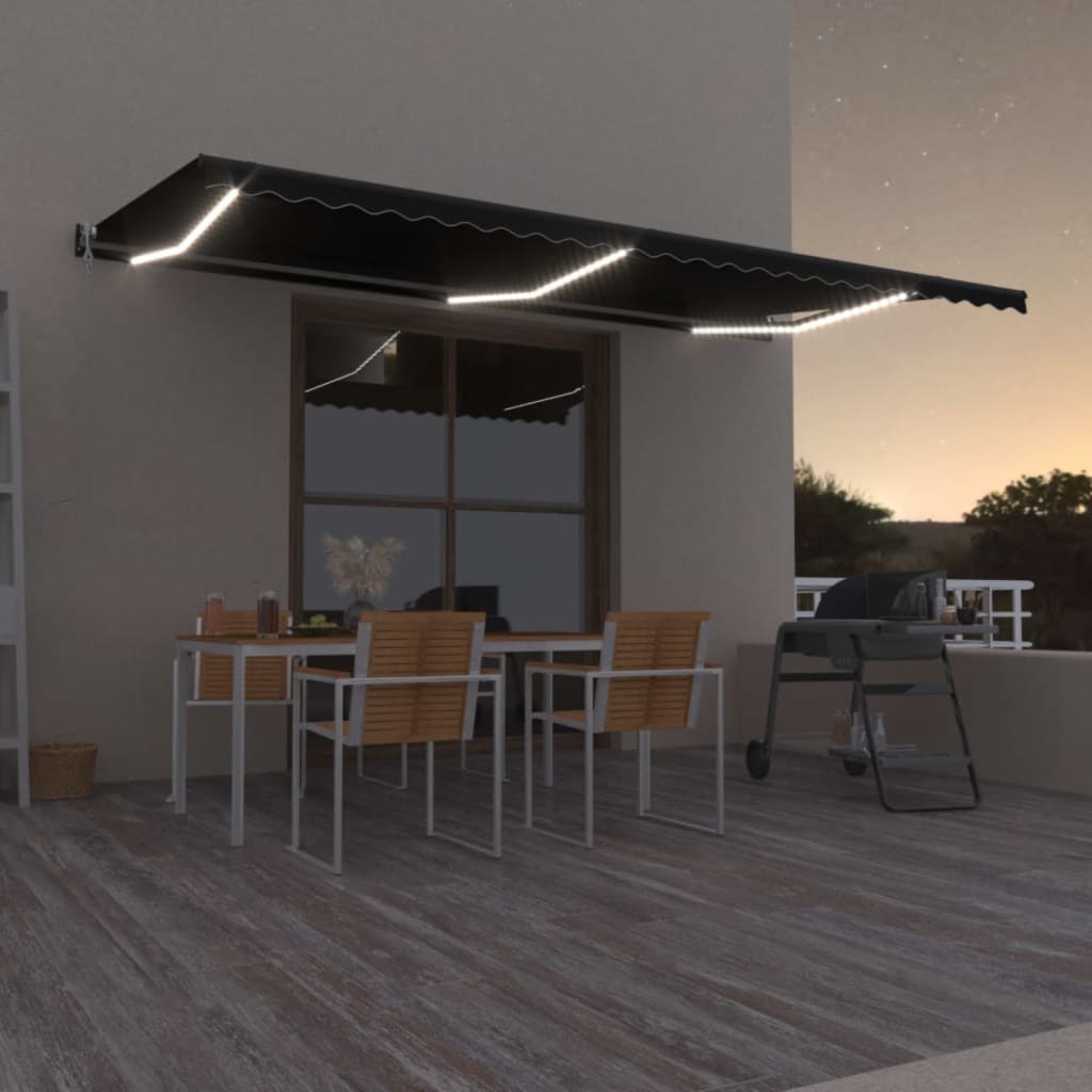 vidaXL Τέντα Αυτόματη με LED & Αισθητήρα Ανέμου Ανθρακί 600 x 350 εκ. vidaXL Τέντα Αυτόματη με LED & Αισθητήρα Ανέμου Ανθρακί 600 x 350 εκ.