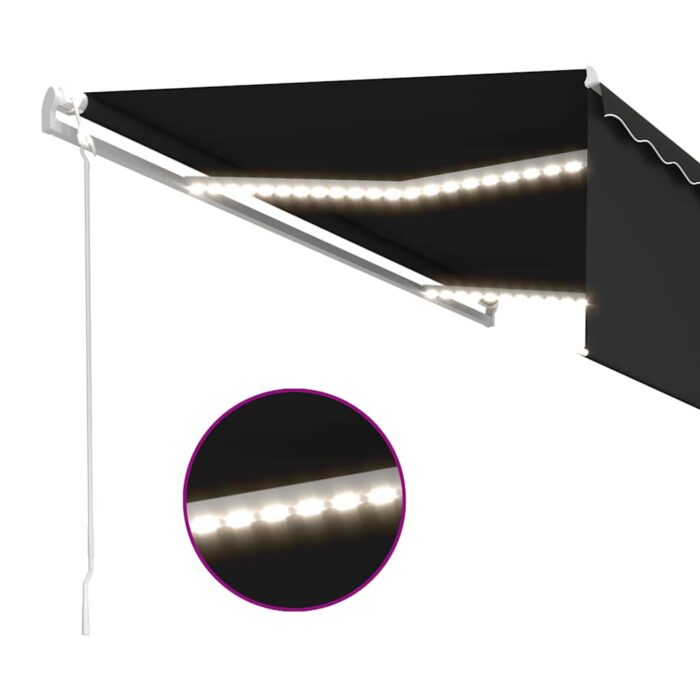 Τέντα Αυτόματη με Σκίαστρο/LED/Αισθητήρα Ανέμου Ανθρακί 5x3 μ. - Image 5